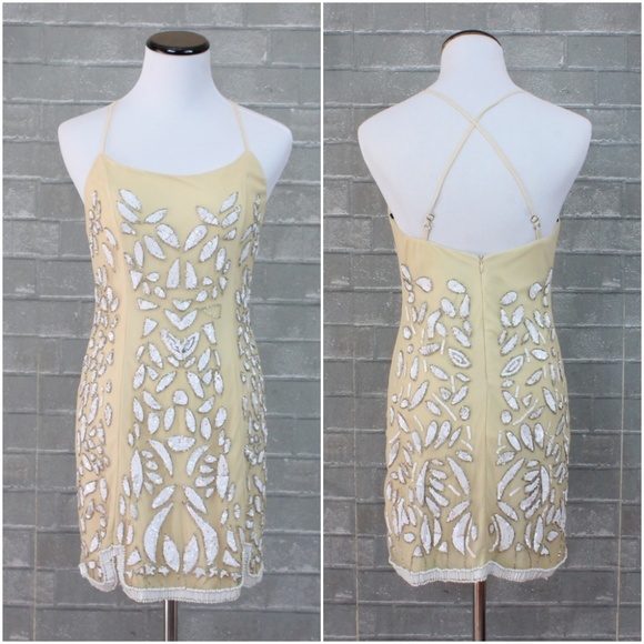 X by NBD Madeline Beaded Mini Dress Ivory NWT - Picture 3 of 8
